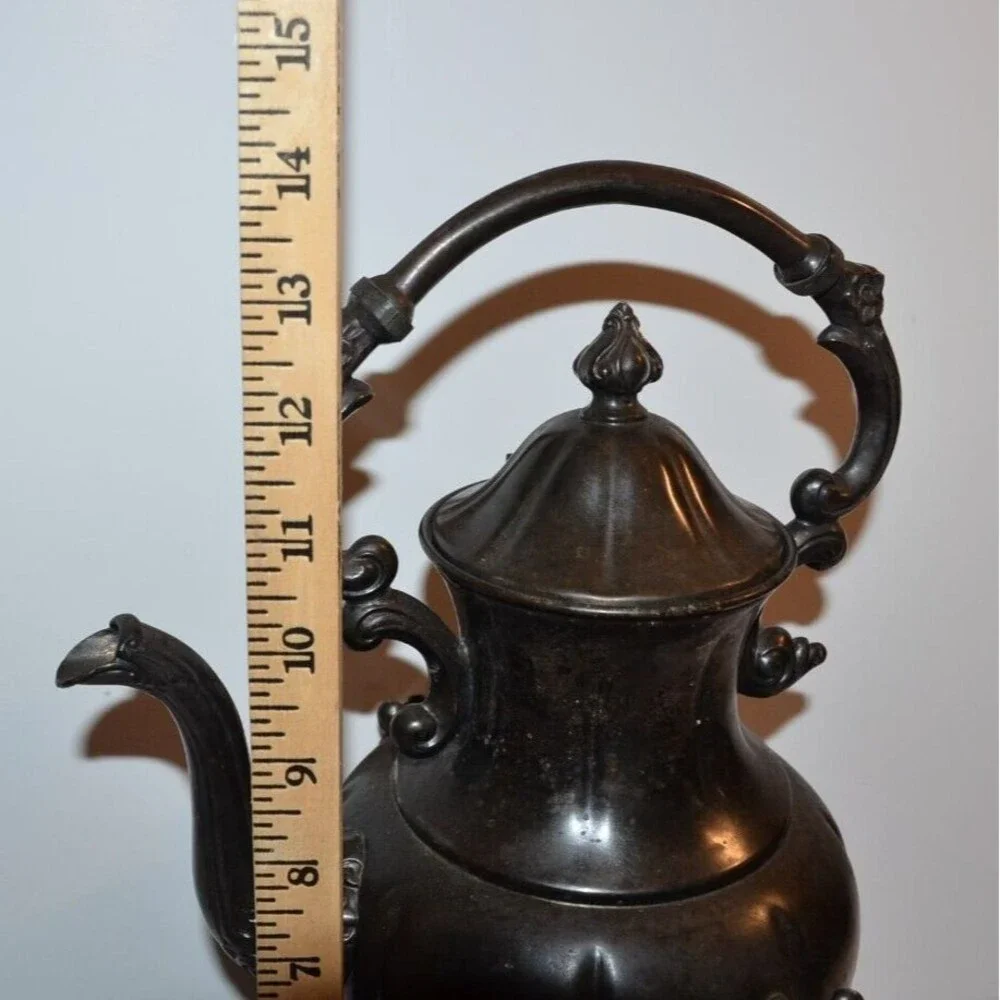 Vtg Sheridan Silver on copper Tilt Tea Pot Coffee Stand No Warmer silverplate
